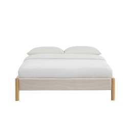 Lit BOWI tissu beige 140*190 sommier inclus