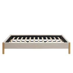 Lit BOWI tissu beige 140*190 sommier inclus