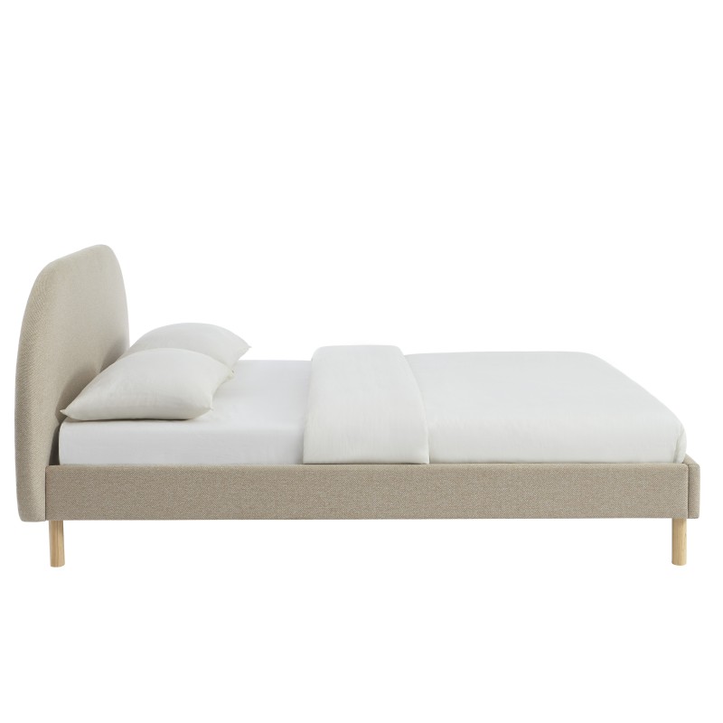 Lit NEBULA tissu grège 160x200 sommier inclus