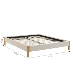 Lit BOWI tissu kaki 160*200 sommier inclus