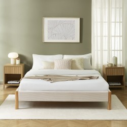 Lit BOWI tissu kaki 160*200 sommier inclus