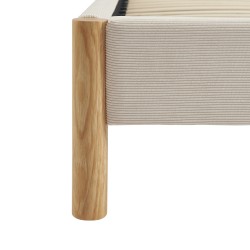 Lit BOWI tissu kaki 160*200 sommier inclus