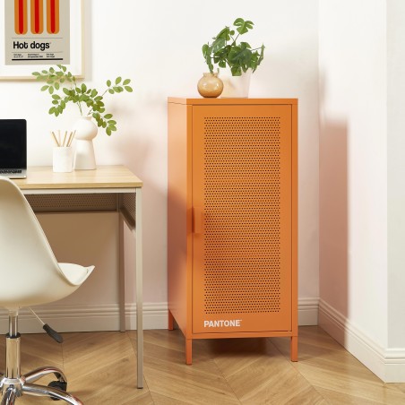 Caisson de bureau PANTONE métal orange h105cm