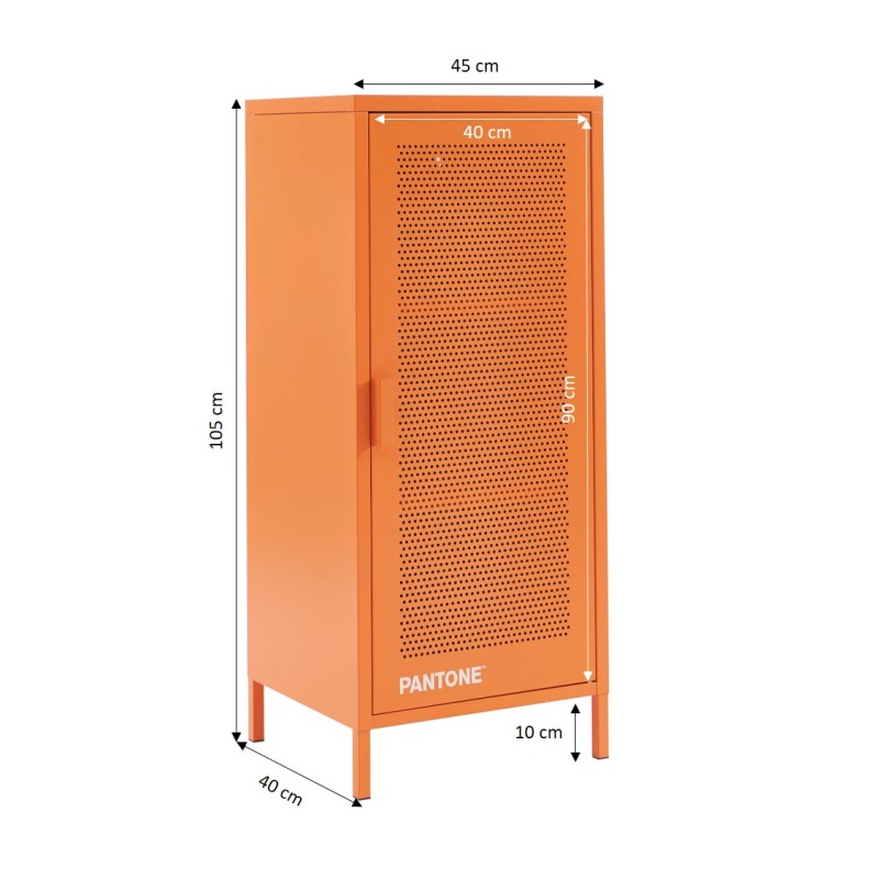 Caisson de bureau PANTONE métal orange h105cm