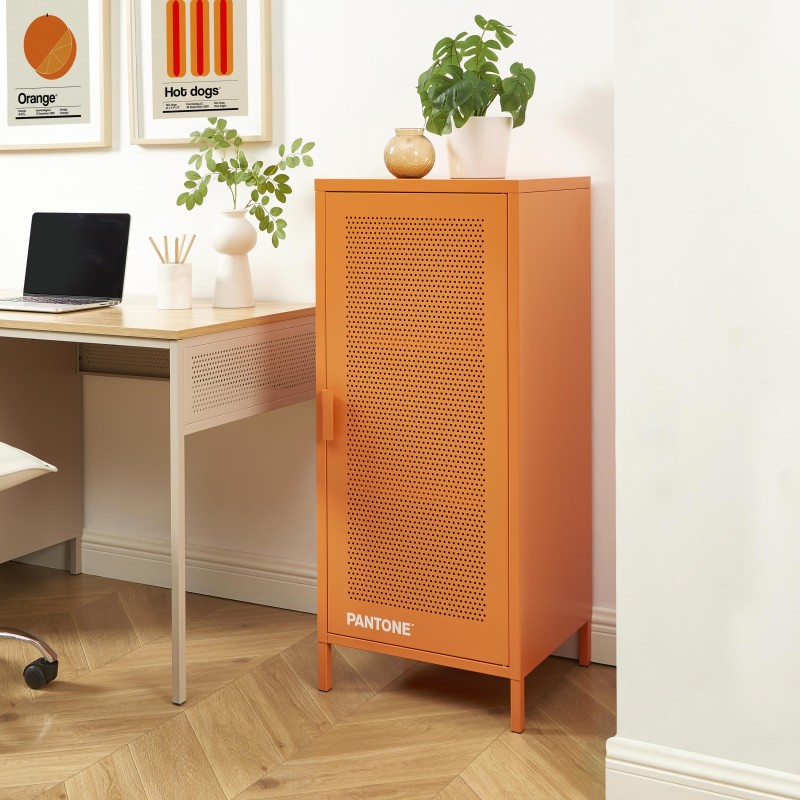 Caisson de bureau PANTONE métal orange h105cm