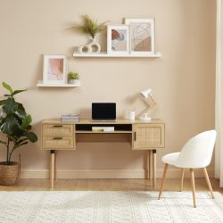 Bureau AMANA cannage rotin 150cm