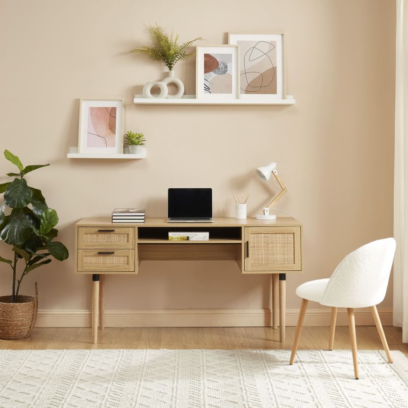 Bureau AMANA cannage rotin 150cm