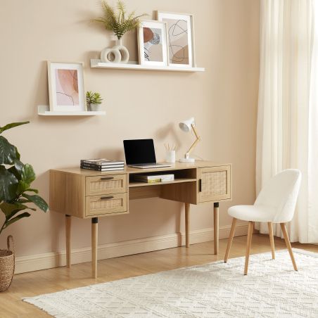 Bureau AMANA cannage rotin 150cm