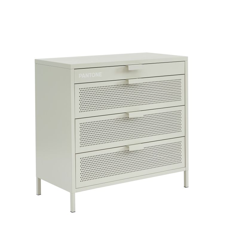 Commode PANTONE 4 tiroirs beige sable 80cm