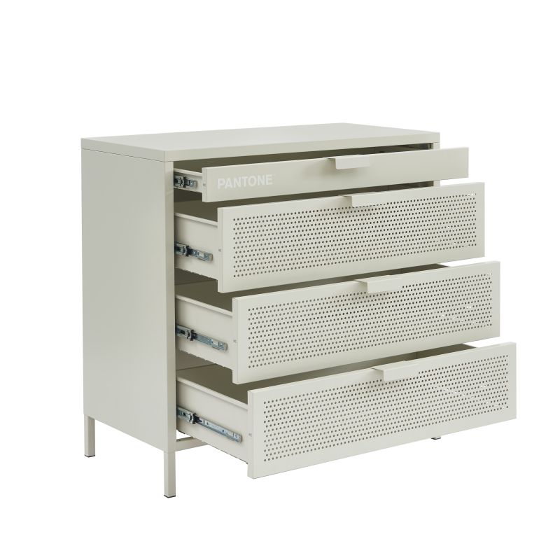 Commode PANTONE 4 tiroirs beige sable 80cm