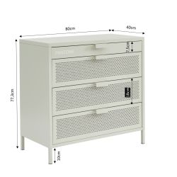 Commode PANTONE 4 tiroirs beige sable 80cm