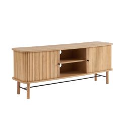 Meuble TV ERNEST frêne portes tambour 150cm