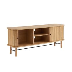 Meuble TV ERNEST frêne portes tambour 150cm