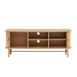 Meuble TV ERNEST frêne portes tambour 150cm