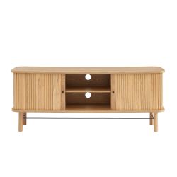 Meuble TV ERNEST frêne portes tambour 150cm