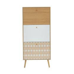 Meuble à chaussures LEIKA motifs et effet chêne 60cm