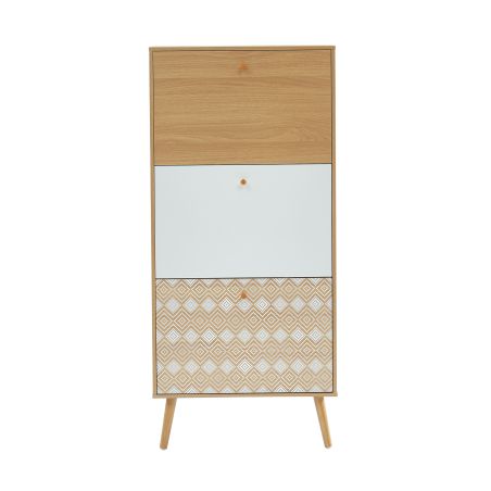 Meuble à chaussures LEIKA motifs et effet chêne 60cm