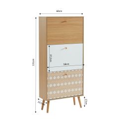 Meuble à chaussures LEIKA motifs et effet chêne 60cm