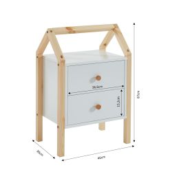 Table de chevet enfant TINY blanc