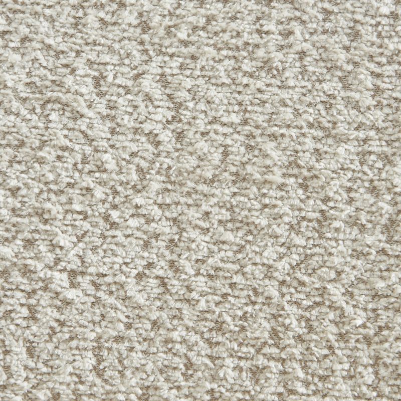 Set di 2 sgabelli TINA in tessuto bouclé color crema e canna roccama