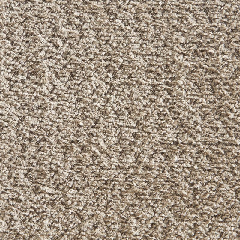 Lot de 2 tabourets TINA tissu bouclette taupe et cannage rotin