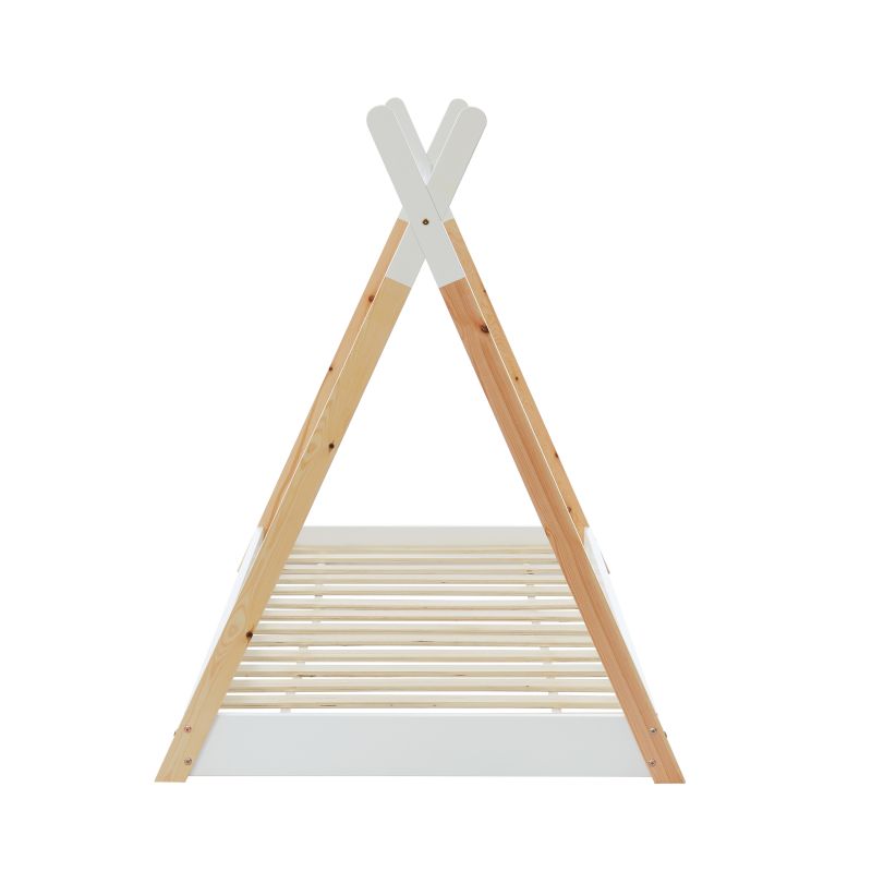 Lit tipi TINY 90x190 pin blanc sommier inclus