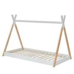 Lit tipi TINY 90x190 pin blanc sommier inclus