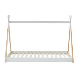 Lit tipi TINY 90x190 pin blanc sommier inclus