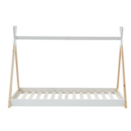 Lit tipi TINY 90x190 pin blanc sommier inclus