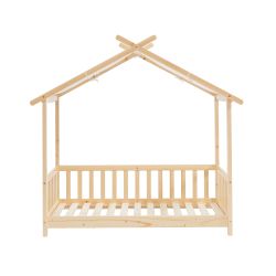 Zeltbett mit Seitengittern TINY 70 x 140 aus massivem Kiefernholz, inklusive Lattenrost