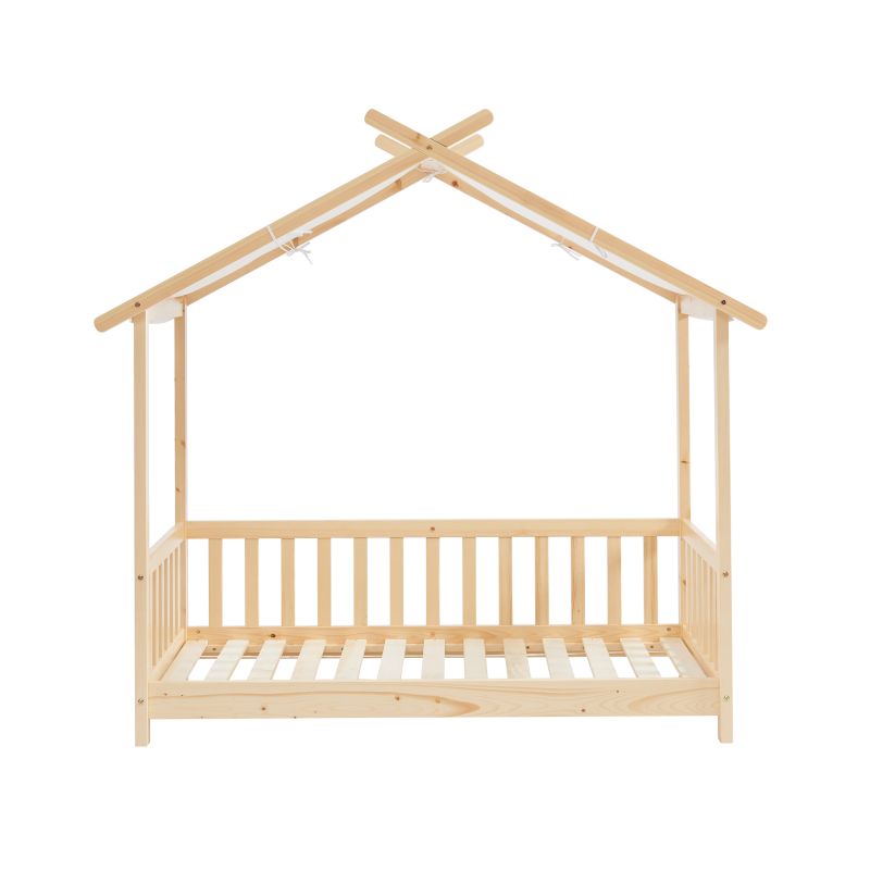 Zeltbett mit Seitengittern TINY 70 x 140 aus massivem Kiefernholz, inklusive Lattenrost
