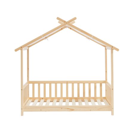 Zeltbett mit Seitengittern TINY 70 x 140 aus massivem Kiefernholz, inklusive Lattenrost
