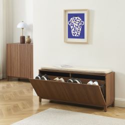Banc à chaussures ORCA effet noyer