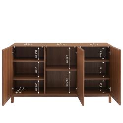 Sideboard ORCA in Nussbaumoptik, 3 Türen, 140 cm
