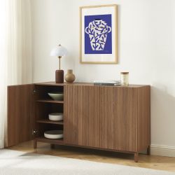 Sideboard ORCA in Nussbaumoptik, 3 Türen, 140 cm