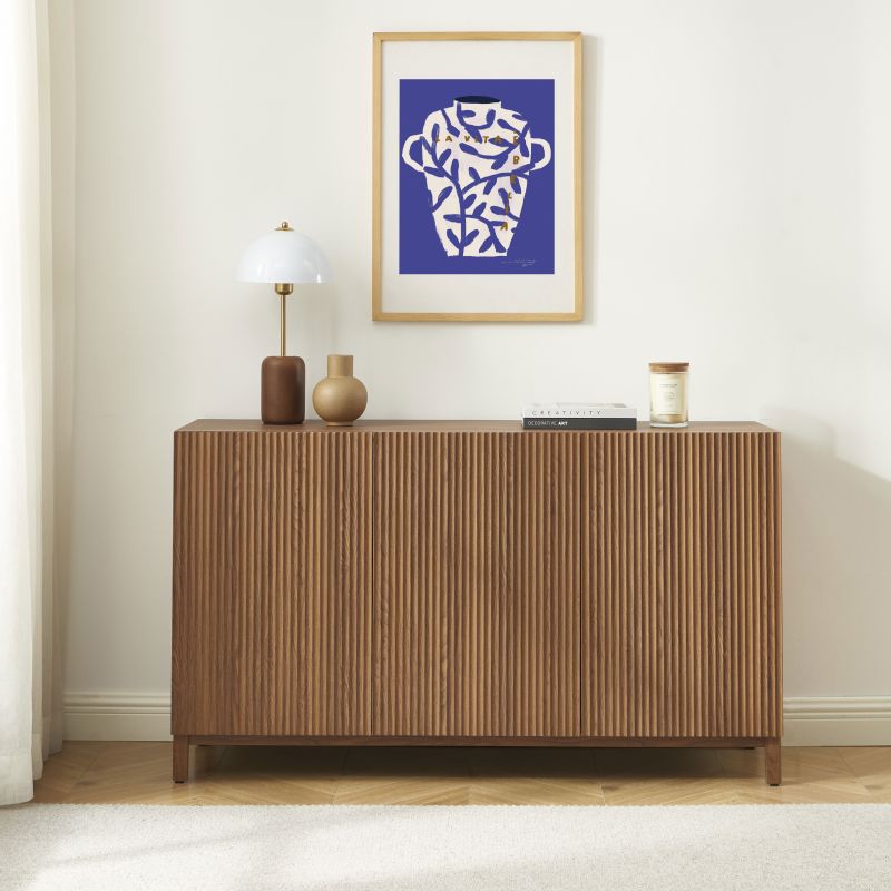 Sideboard ORCA in Nussbaumoptik, 3 Türen, 140 cm